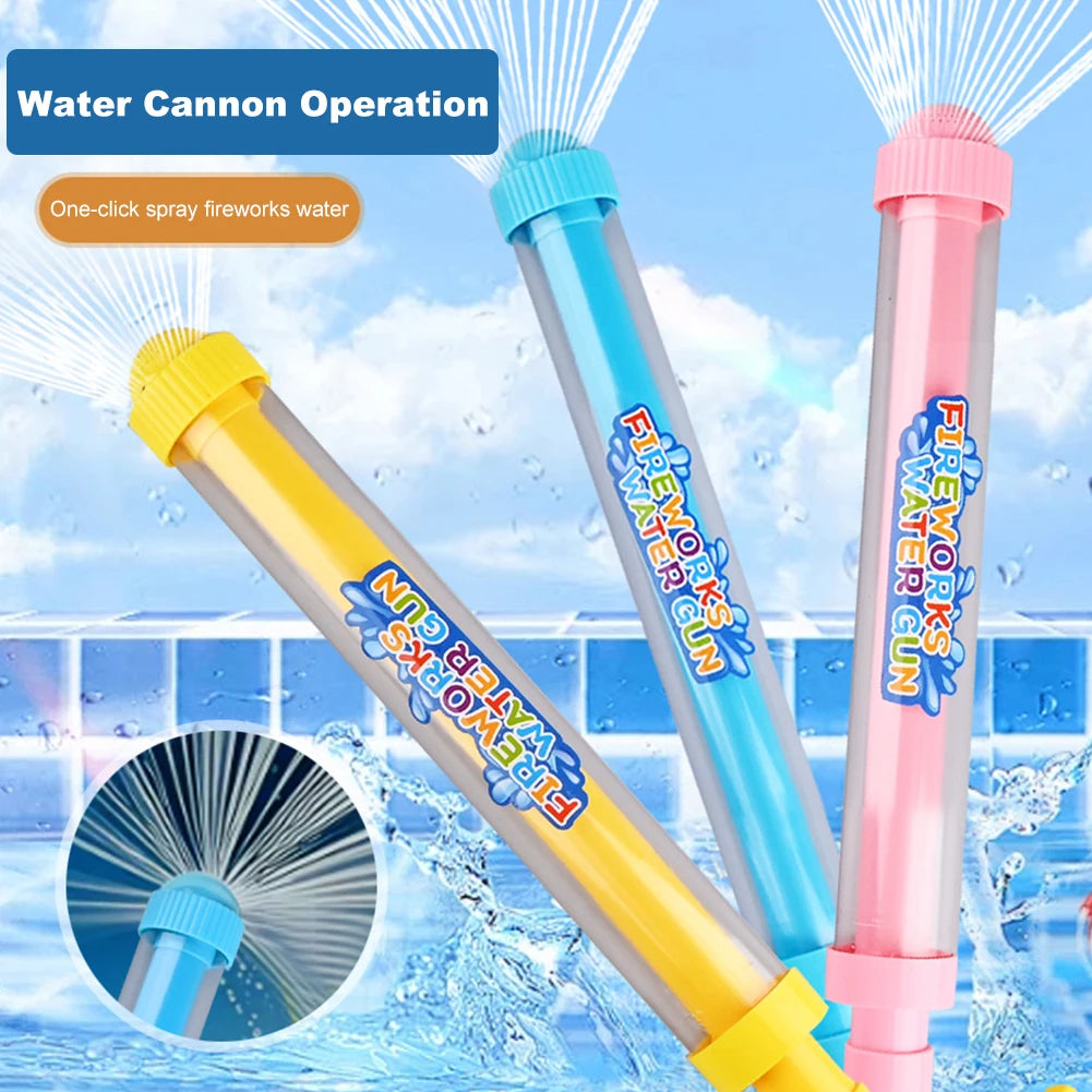 Fireworks Water Gun Beach Water Fighting Toy Large Capacity Tube Outdoor Water Toy Pull-Out Sprinkler Toy for Bathing Pool Party