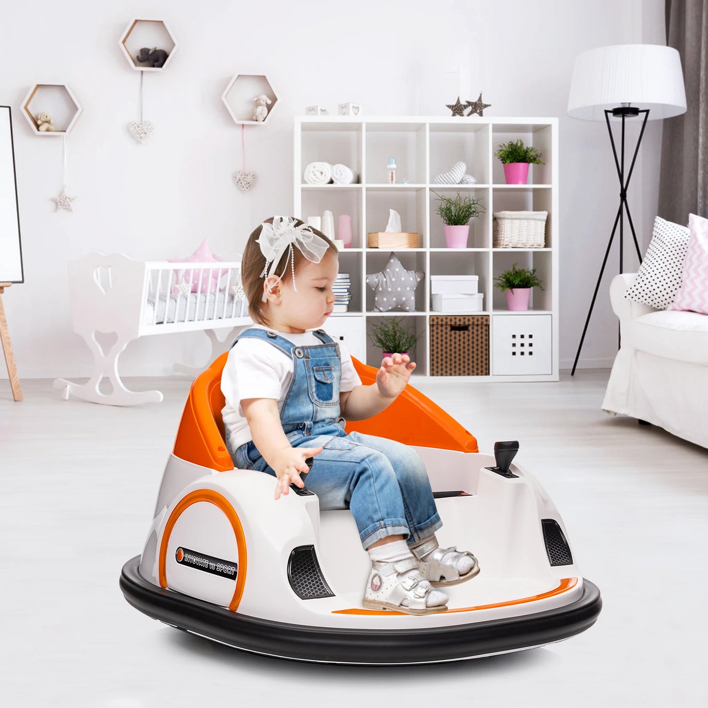 12V Ride On Bumper Car for Kids Ride on Toy Gifts Toddlers Electric Bumping Car with Remote Control, Battery Display, LED Lights