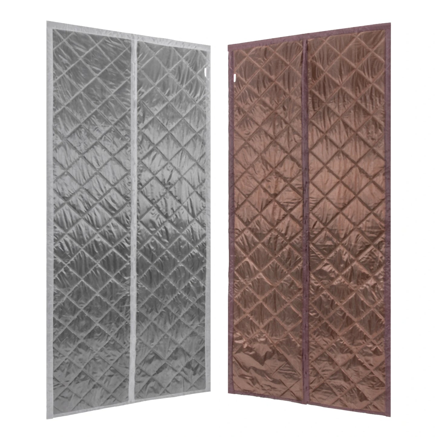 0.95x2.1m Magnetic Thermal Insulated Door Curtain Waterproof Gray Coffee