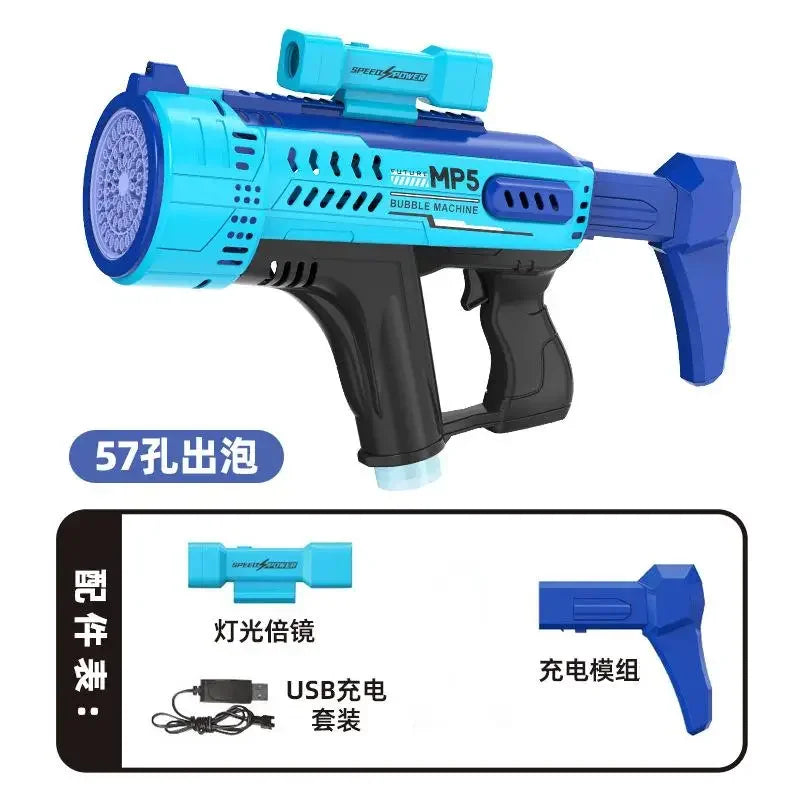 Fully Automatic Bubble Gun for Kids With Colorful Lights