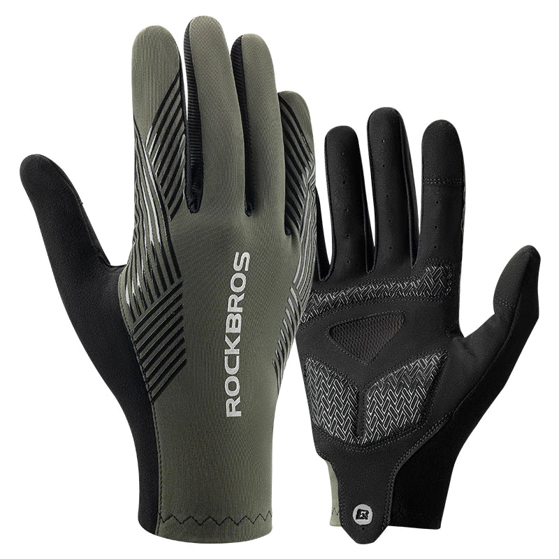 Rockbros Cycling Gloves Breathable Full Finger Touchscreen Non Slip MTB RoadBike