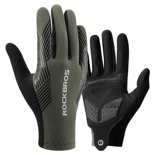 Rockbros Cycling Gloves Breathable Full Finger Touchscreen Non Slip MTB RoadBike