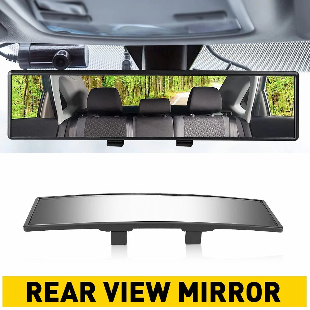 Universal 240mm Wide Convex Interior Clip On Rear View Mirror Anti Glare