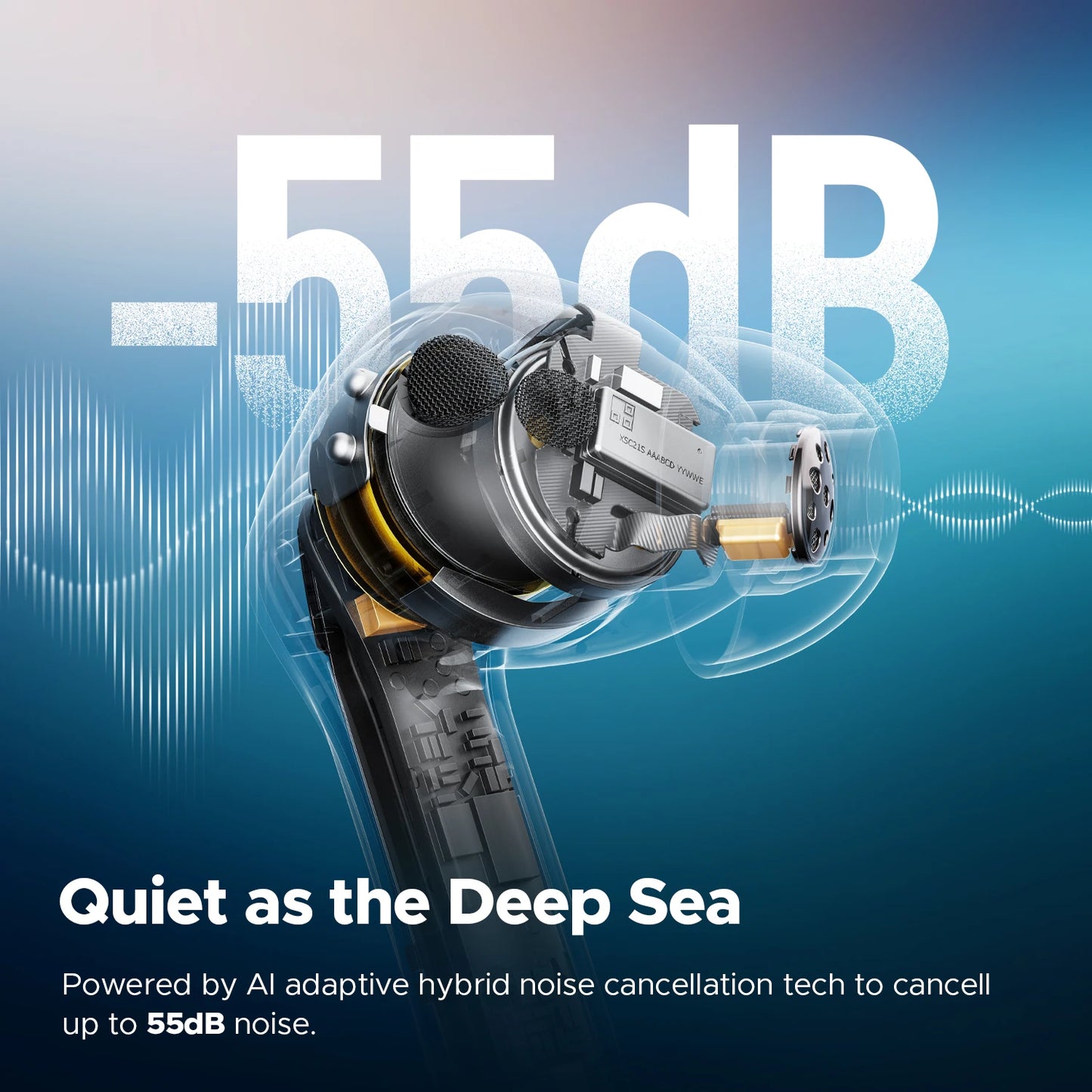 SoundPEATS Air5 Pro Wireless Earbuds Adaptive Hybrid ANC Bluetooth 5.4 Earphones aptX™ Lossless, LDAC LE Hi-Res Audio 6 Mics