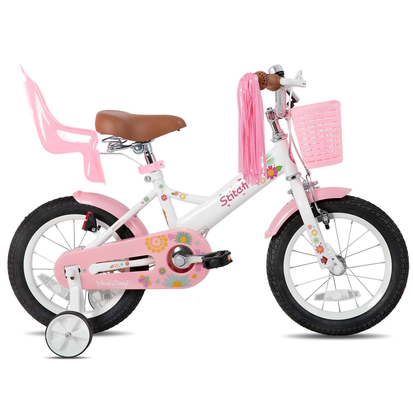 JOYSTAR Little Daisy Kids Bike For Girls Ages 2-7 With Doll Seat Streamers Flag
