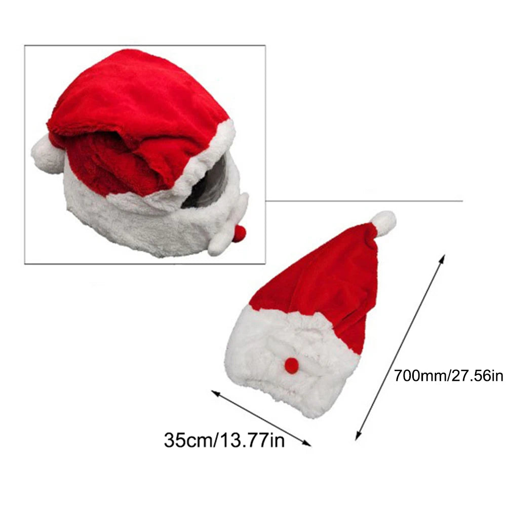 Santa Claus Plush Christmas Helmet Cover Full Face Motorcycle Helmets