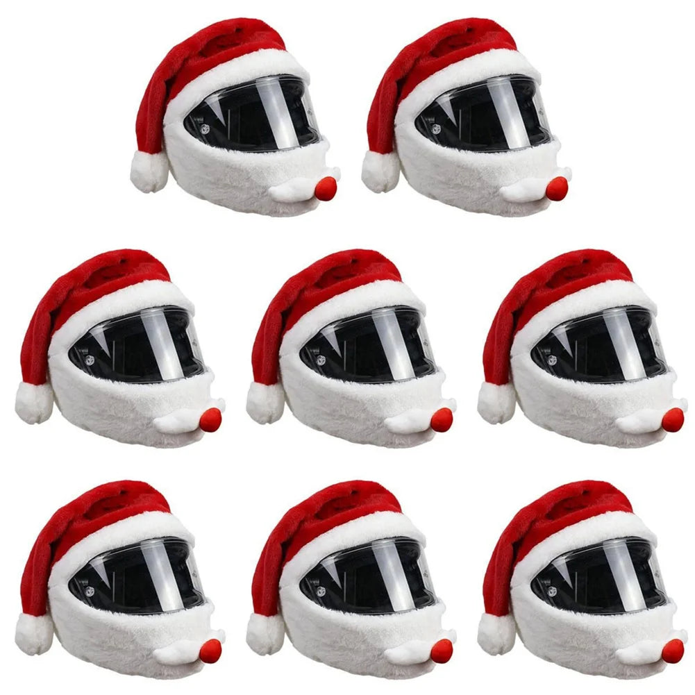 Santa Claus Plush Christmas Helmet Cover Full Face Motorcycle Helmets