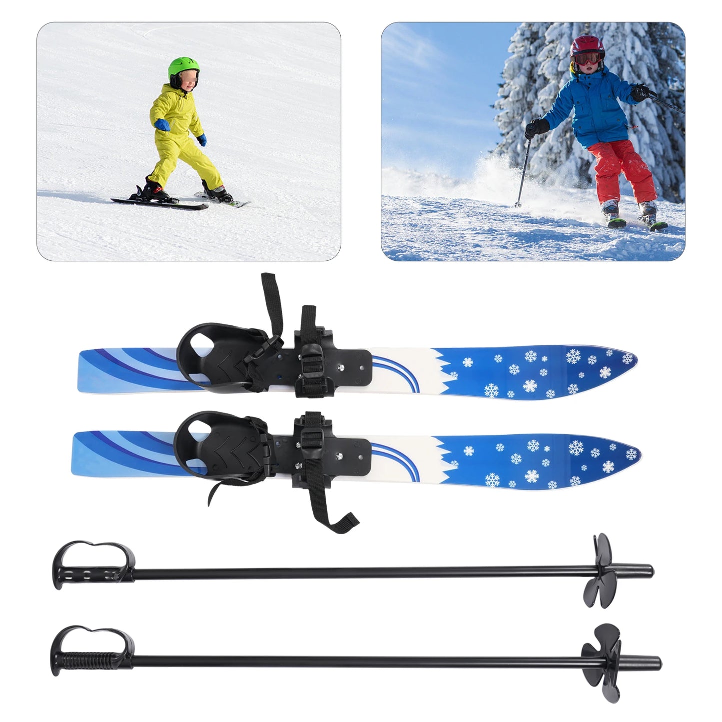 Kids Ski Set With Poles 68x6cm Skis For Beginners Ages 2 To 8 Outdoor Snow