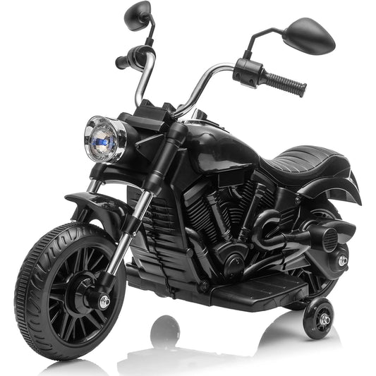 3-Wheel Kids Ride on Motorcycle w/Detachable Training Wheels/Reverse/Headlight 12V Electric Ride on Toy for Toddler Boys Girls