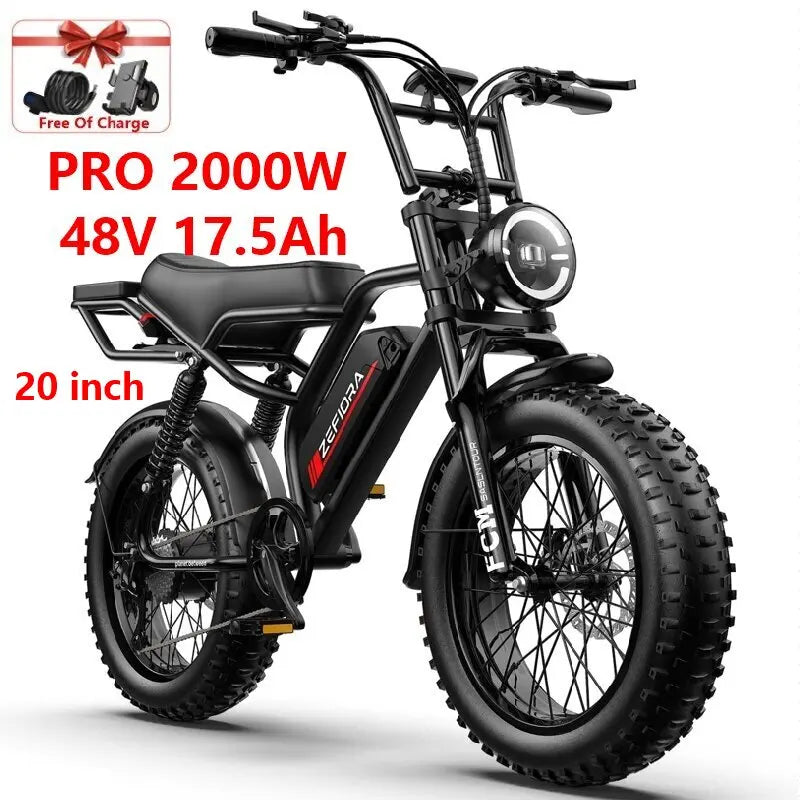 ZEFIORA Electric Fat Bike 1000W 2000W Brushless Motor
