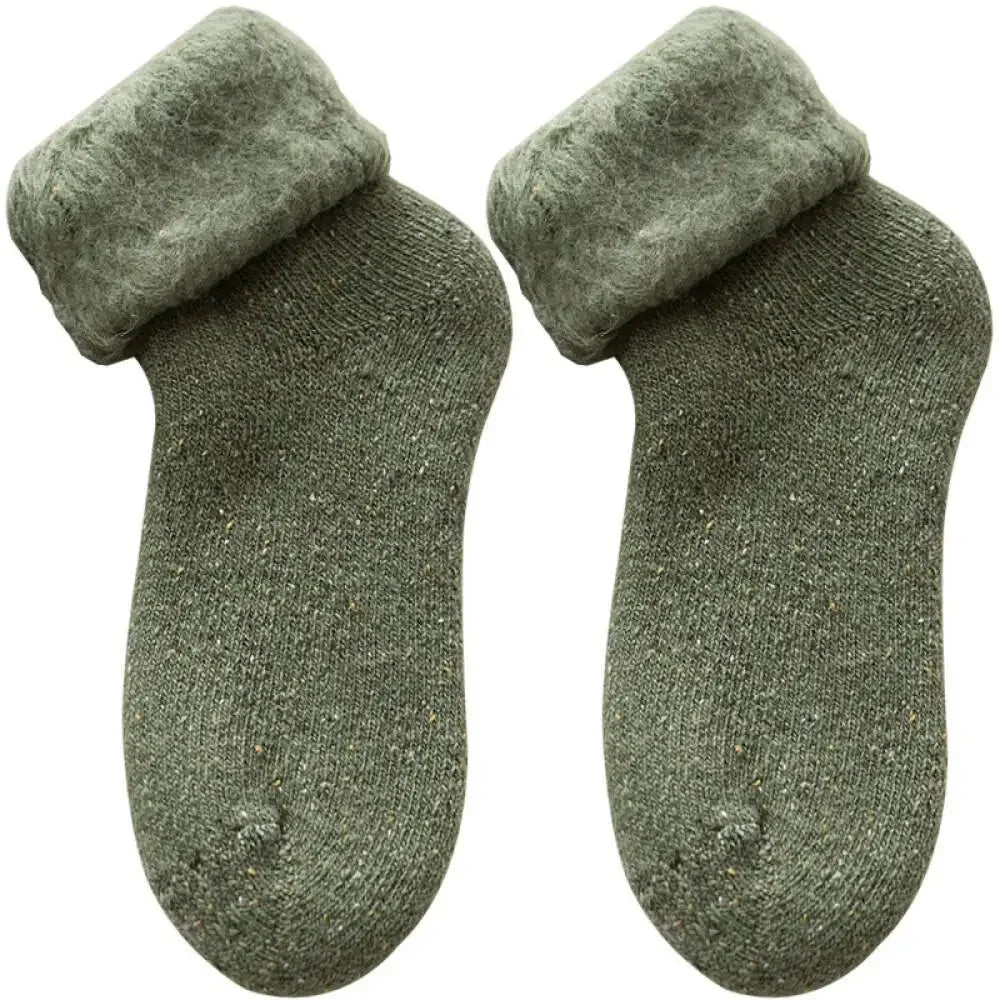 Thick Winter Wool Socks For Women Fuzzy Velvet Snow Hosiery Warm Crew Socks