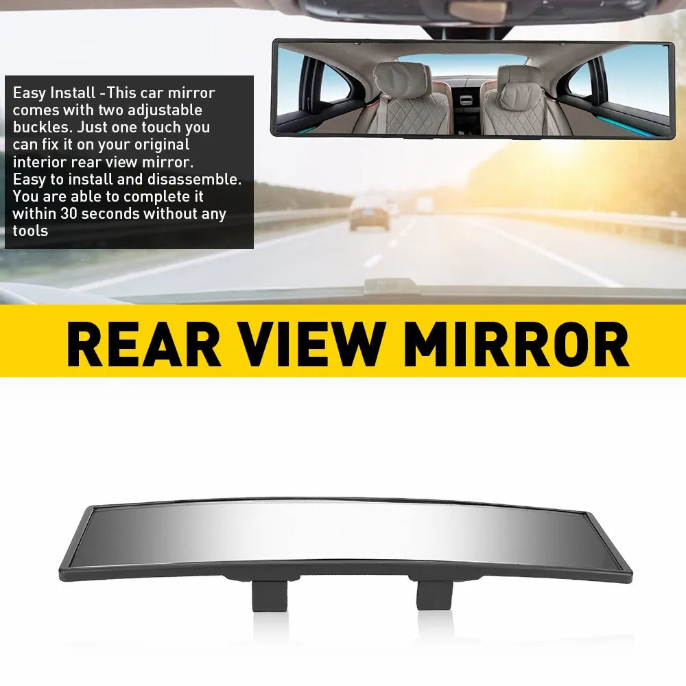 Universal 240mm Wide Convex Interior Clip On Rear View Mirror Anti Glare