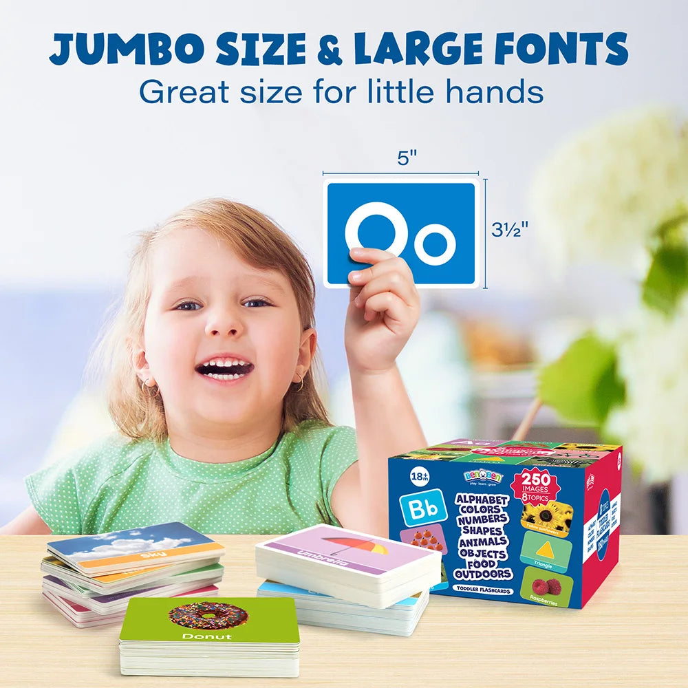 Double-Sided Alphabet And Numbers Flash Cards For Toddlers