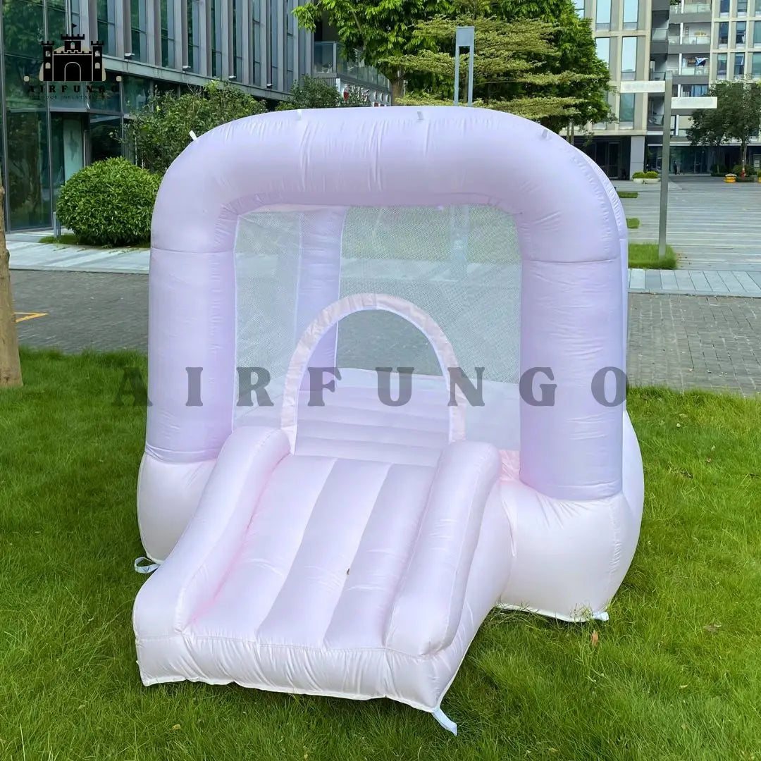 8ft White Bounce House Indoor Outdoor Softplay Inflatable White Castle Bouncer with Blower For Christmas/Birthday/Thankgiving