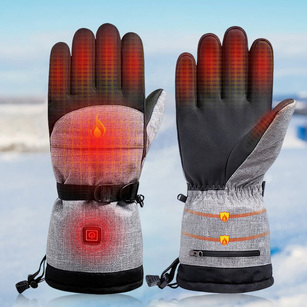 Hand Warmer Heated Gloves 5000mAh Battery Waterproof For Outdoor Activities