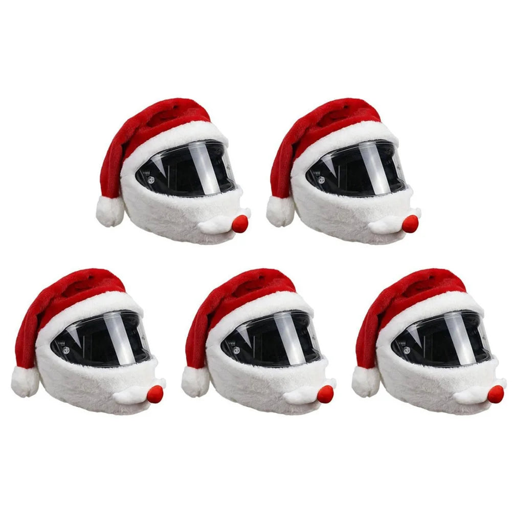 Santa Claus Plush Christmas Helmet Cover Full Face Motorcycle Helmets