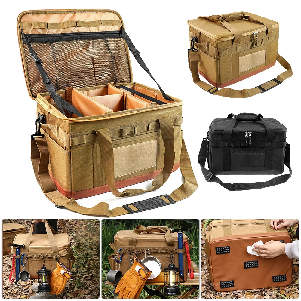 30L Camping Utensil Organizer Detachable Multifunctional Stove Storage Case