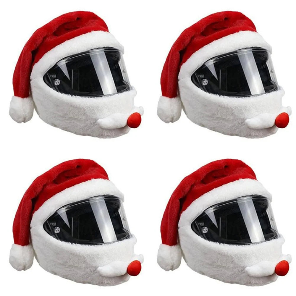 Santa Claus Plush Christmas Helmet Cover Full Face Motorcycle Helmets