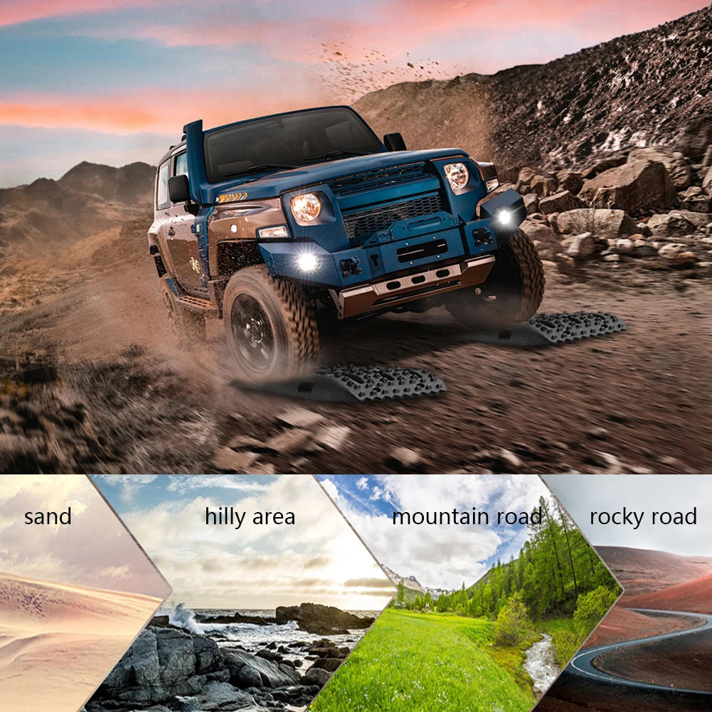 2 Pack Super Tough PP Car Off Road Traction Boards Anti Skid Rescue Tool