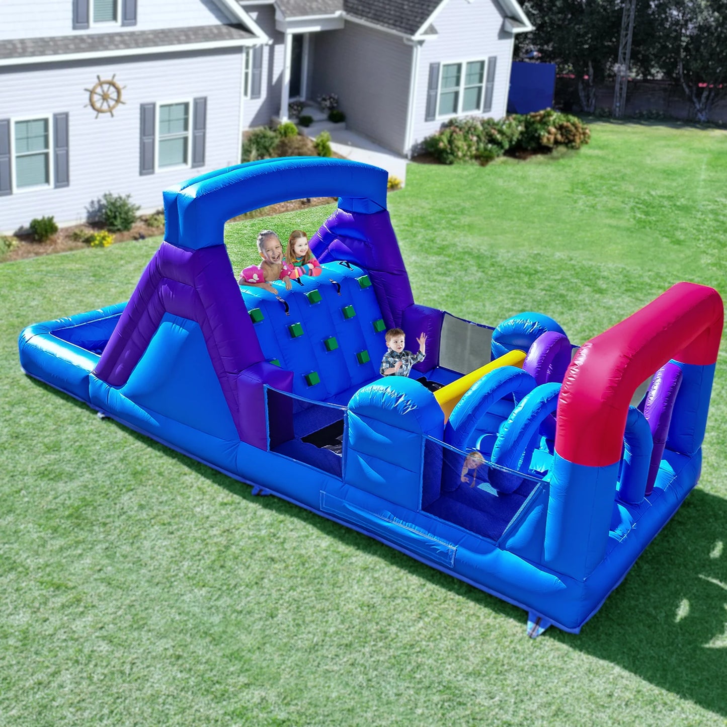 6.7m Commercial PVC Inflatable Obstacle Course Bounce House Castle For Kid Party Children's playground, children's toys