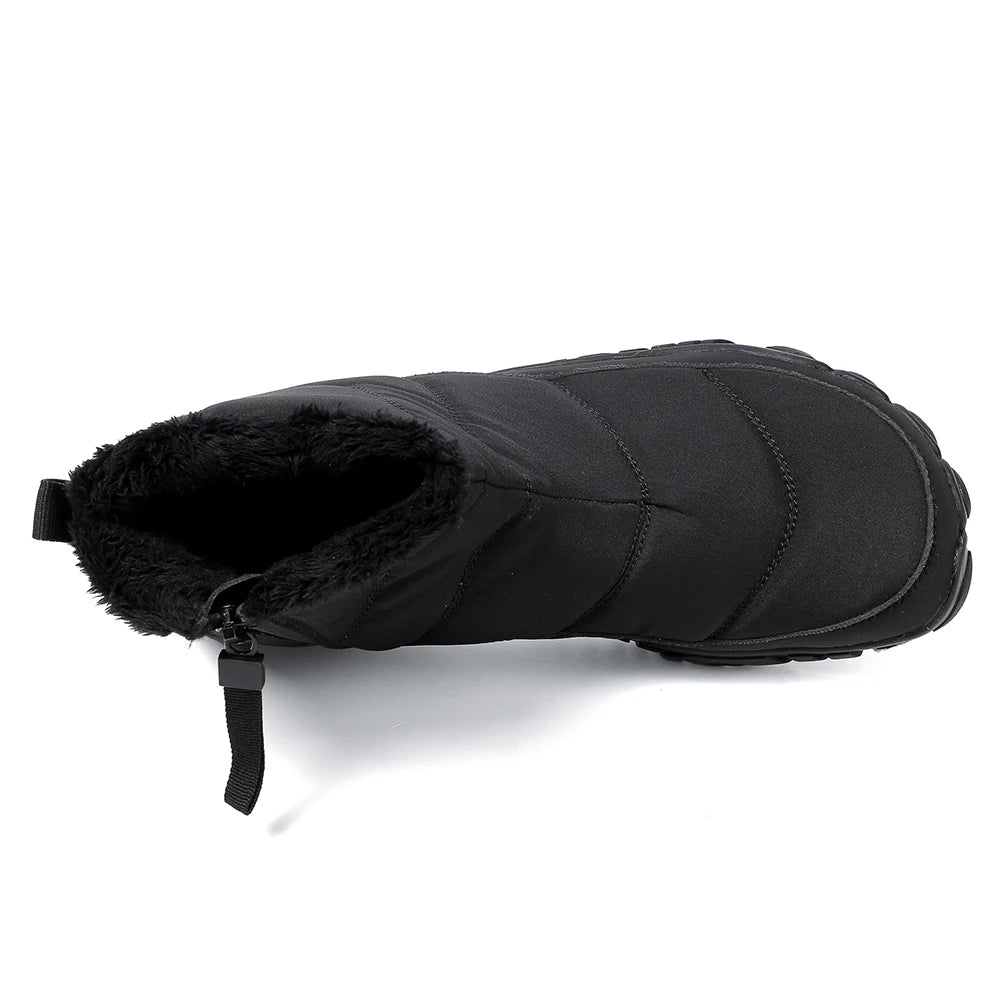Winter Snow Barefoot Shoes Zip Closure Minimalist Ankle Boots For Men Women