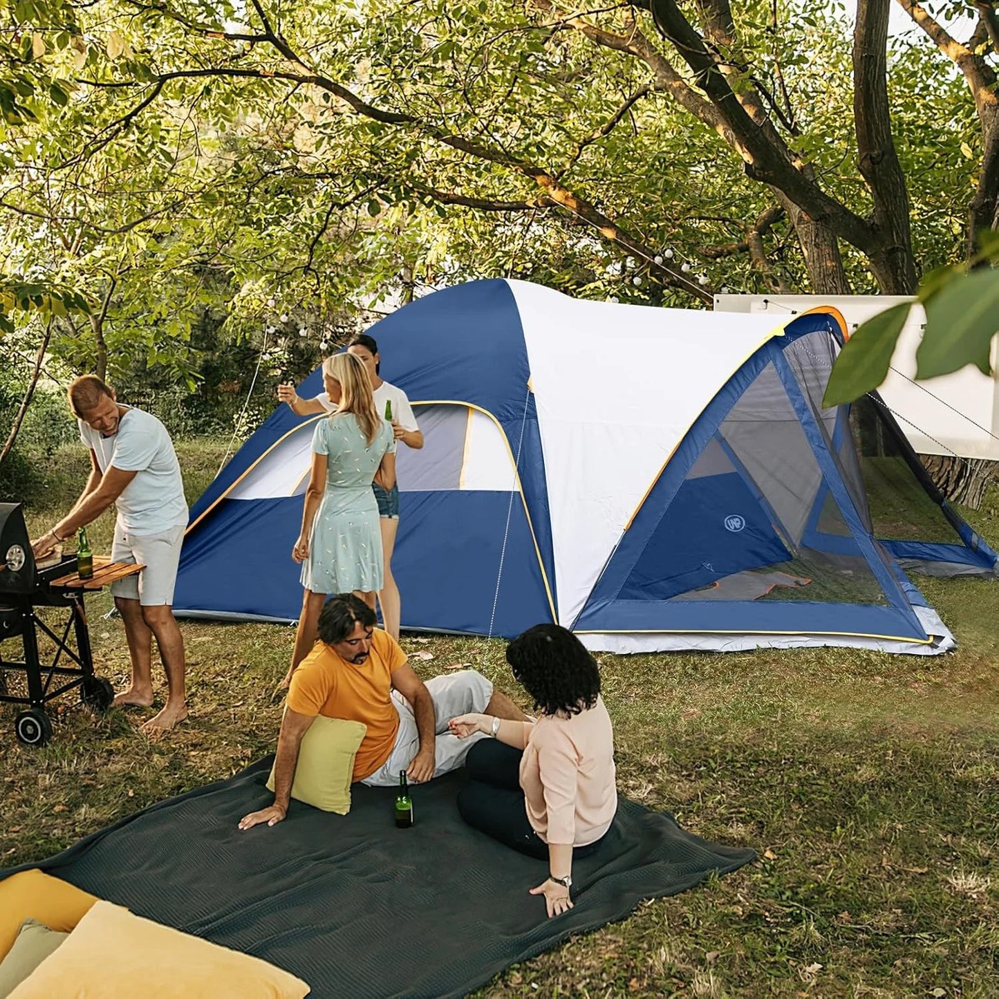 UNP 6 Person Camping Tent With Screen Room And Porch
