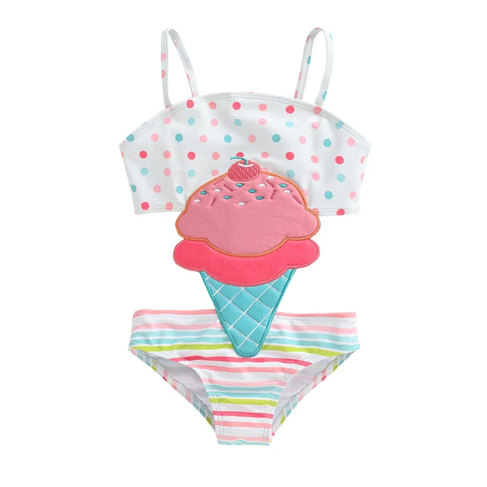 Watermelon Print One Piece Swimsuit For Toddler Girls Summer Beachwear