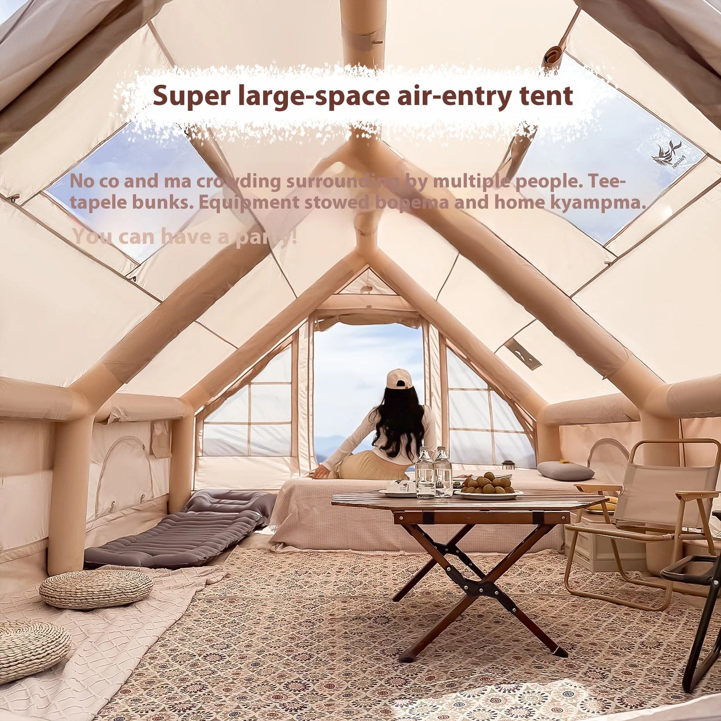 Inflatable Camping Tents For Adults Luxury Family 4 6 8 Person With Stove Plug