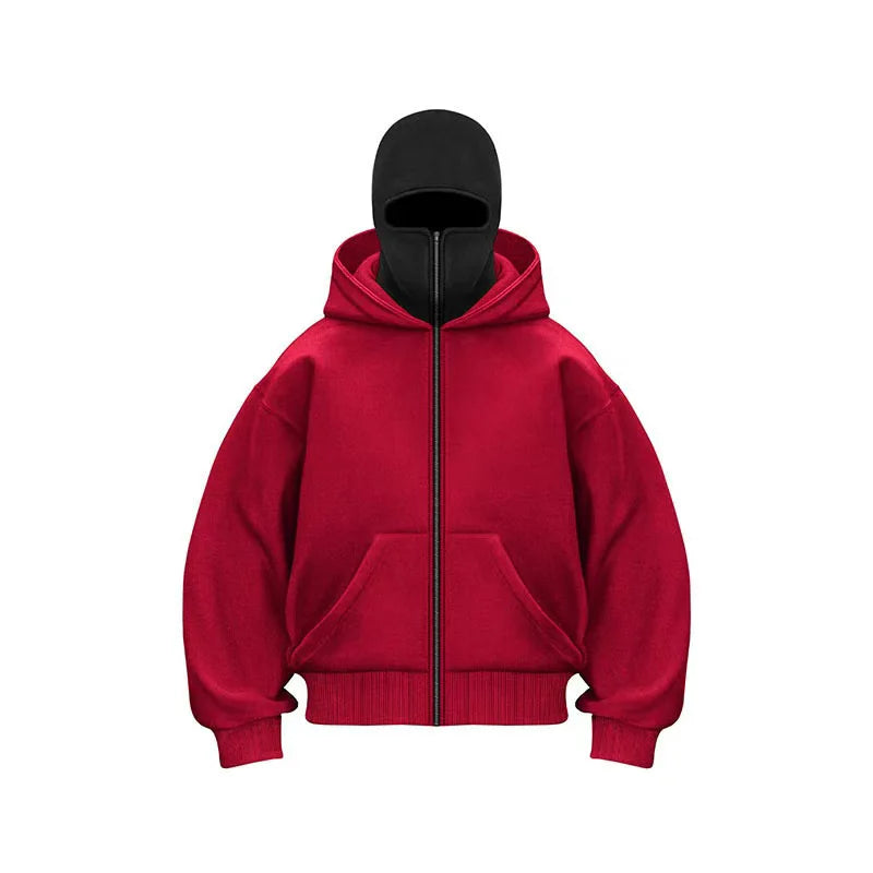 Autumn Winter 2025 Hooded Mask Hoodie Plus Size Unisex Sportswear