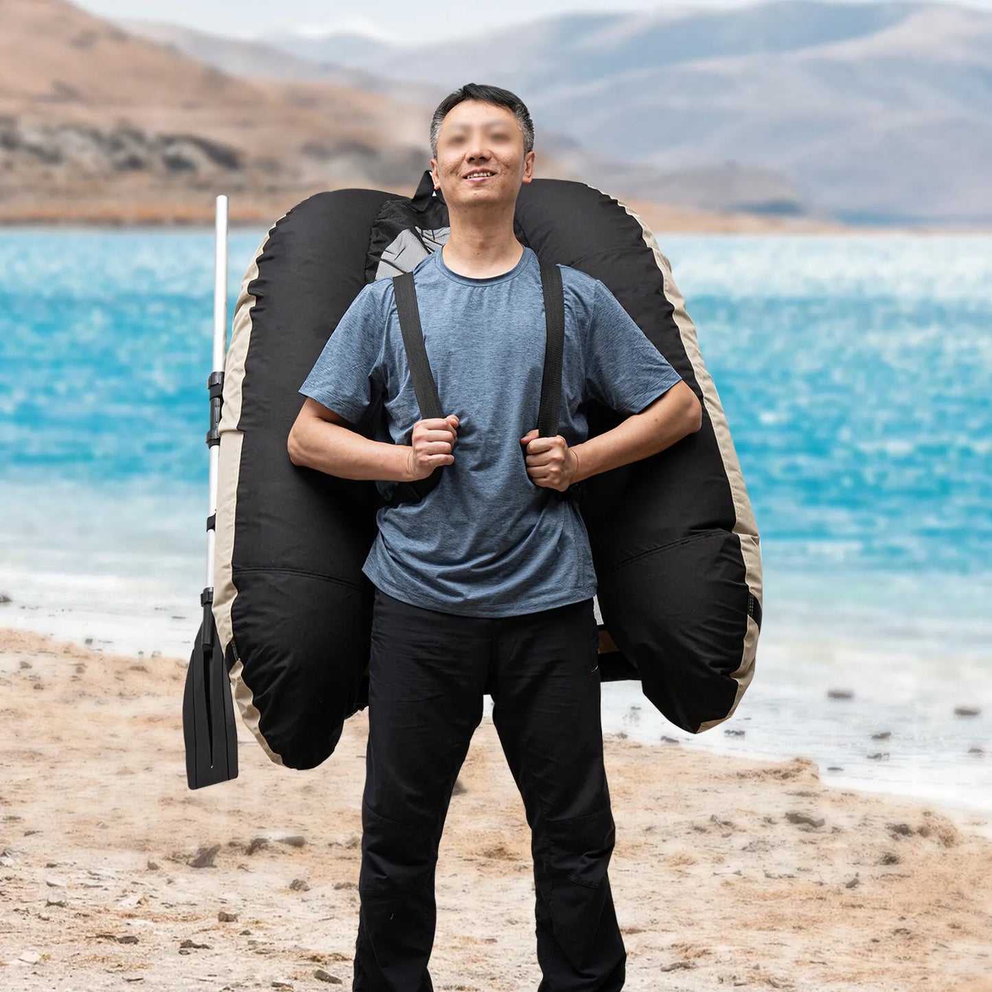 Portable Inflatable Fishing Dinghy Boat With Adjustable Backrest 130kg Capacity