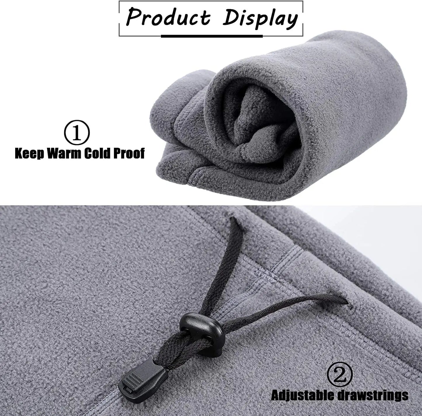Fleece Neck Warmer Winter Scarf Face Mask For Men Women Windproof Hiking Cycling
