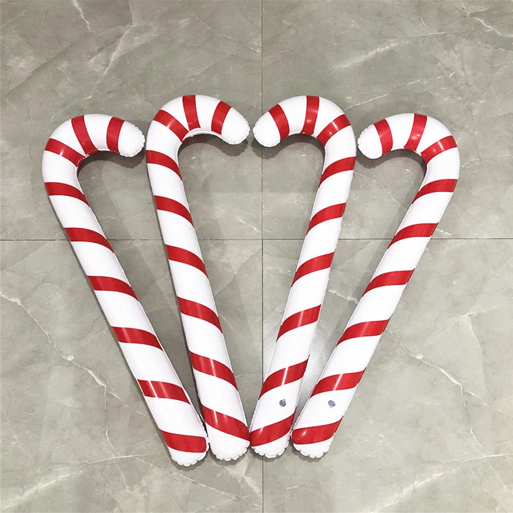Inflatable Balloon Walking Stick Party Props Christmas Festive Stick Balloons PVC Lightweight Portable for Children Holiday Toys