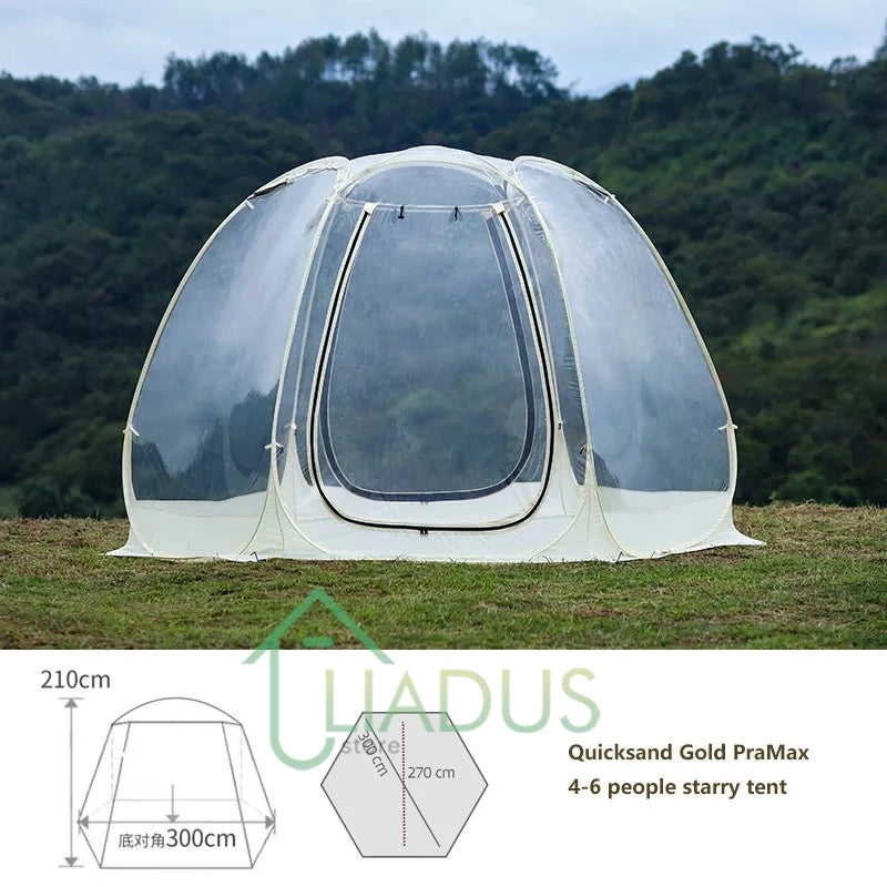 4-8 Person Transparent Dome Tent Mushroom Shaped Waterproof Camping Shelter