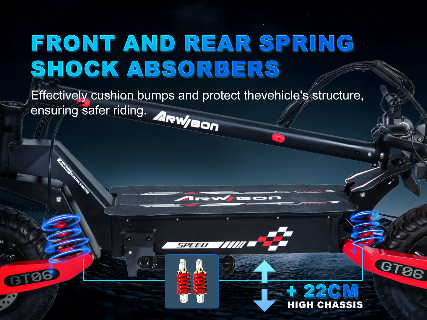 Arwibon GT06 1200W Foldable Electric Scooter For Adults