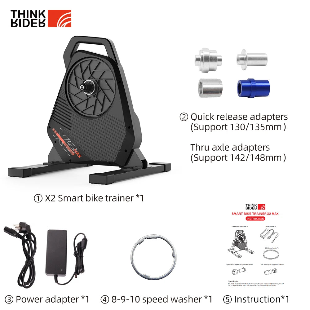 ThinkRider X2Max Smart Bike Trainer With Built In Power Meter Compatible