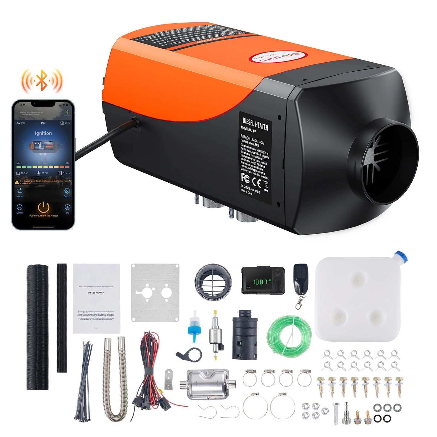 SucceBuy Bluetooth App Control Diesel Air Heater for RV