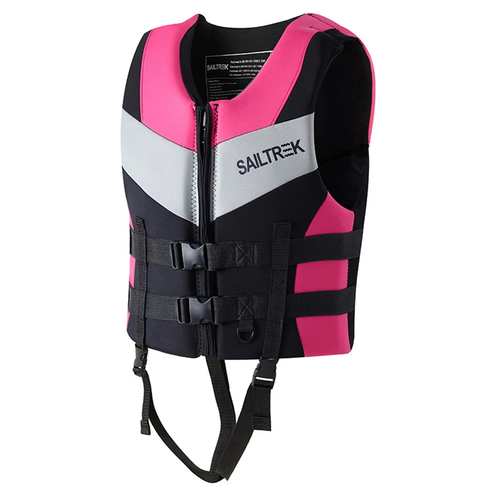 Neoprene Sea Life Jacket Adults Men Buoyancy Drifting Safety Vest Buckle Floating Foam Surfing Sailboard Racing Boats Kayaks