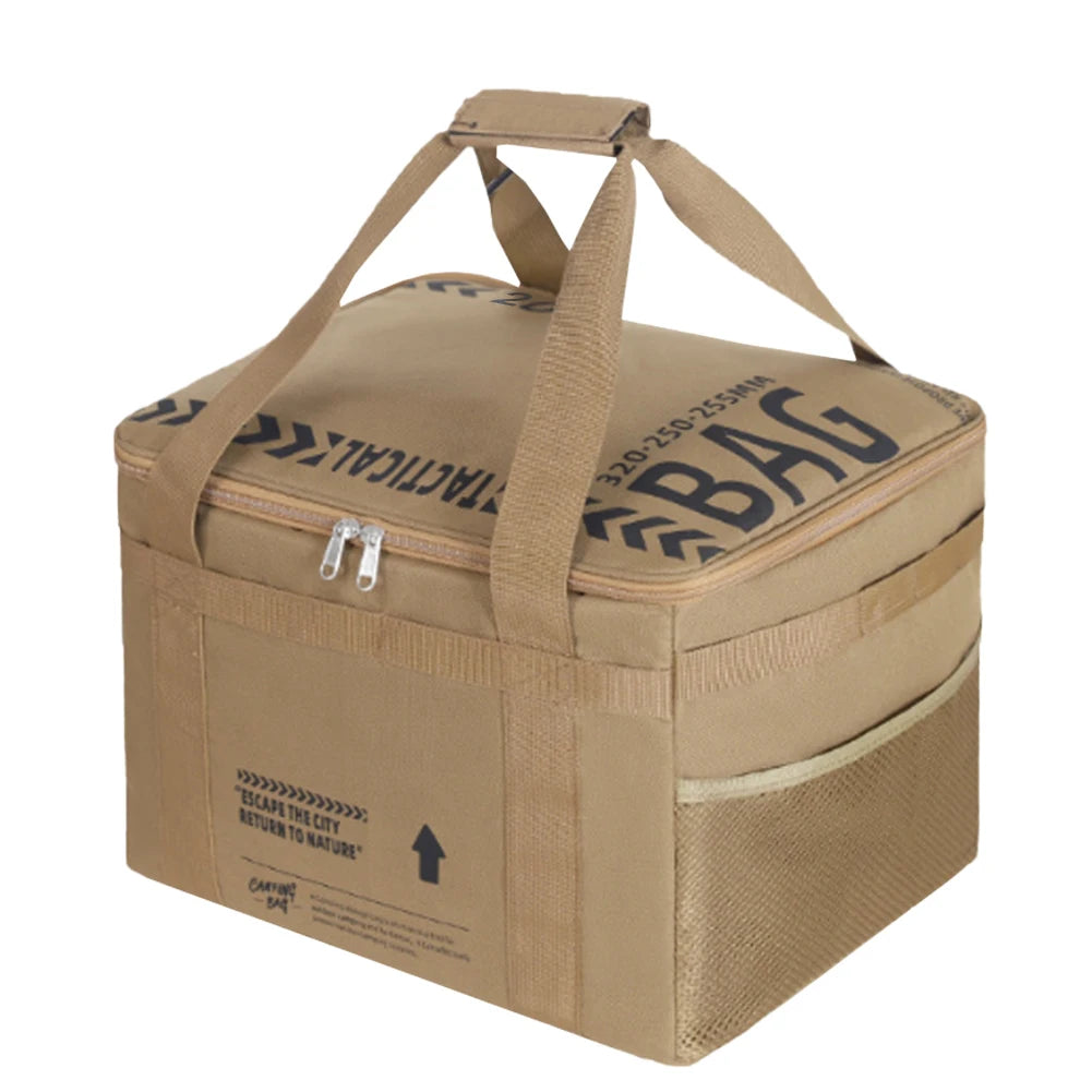 20 L Picnic Bag Camping Storage Bag Portable Camping Hiking Meal Bag for Beach Picnic Road Trip Travel for Family Activities