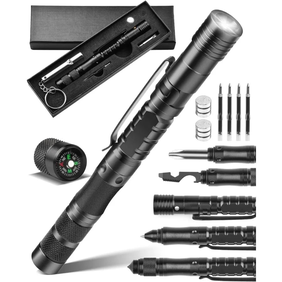 12 In 1 Tactical Pen Self Defense Multitool for Everyday Carry Outdoor Survival