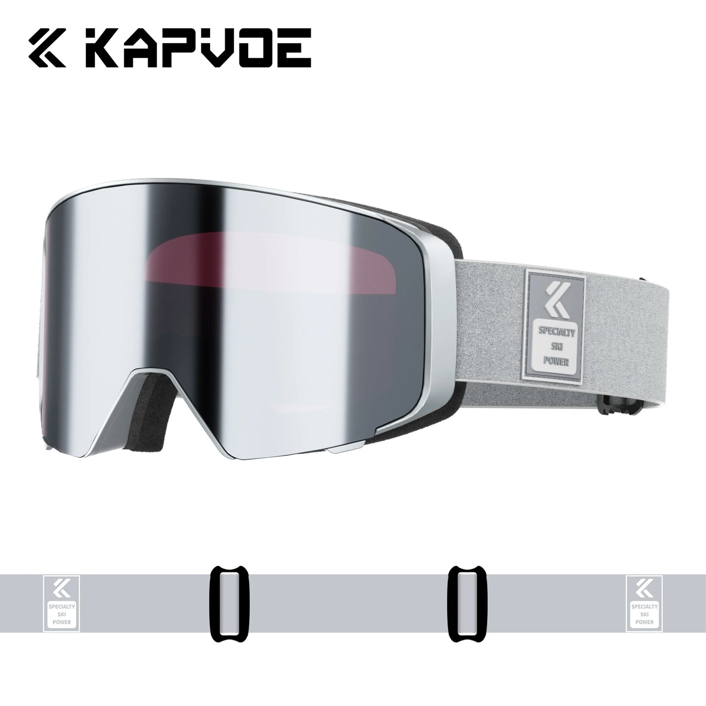 KAPVOE Outdoor Photochromic Ski Goggles UV400 Anti Fog Magnetic Snow Glasses