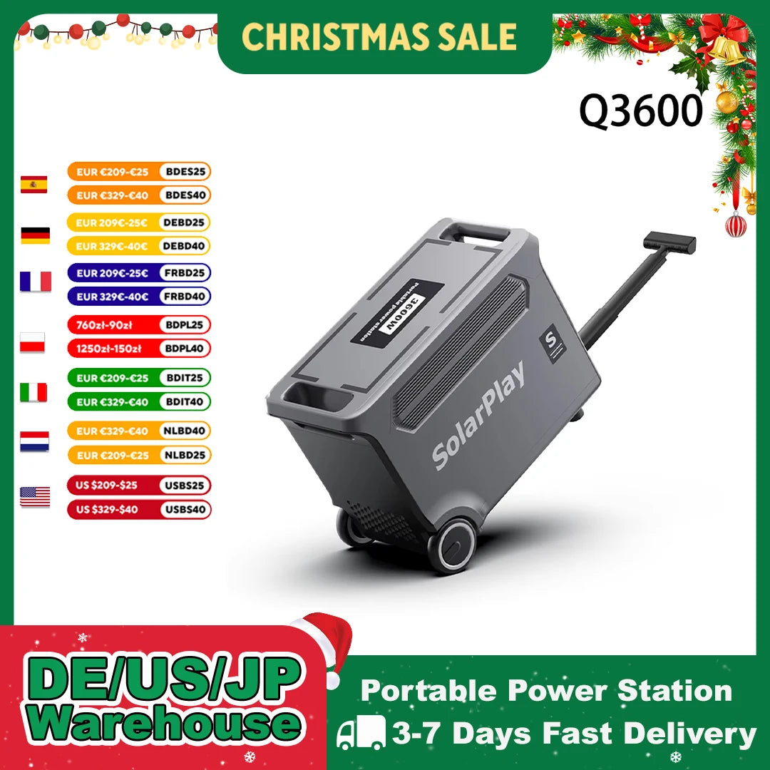 SOLARPLAY Q3600 Portable Power Station LiFePO4 Generator
