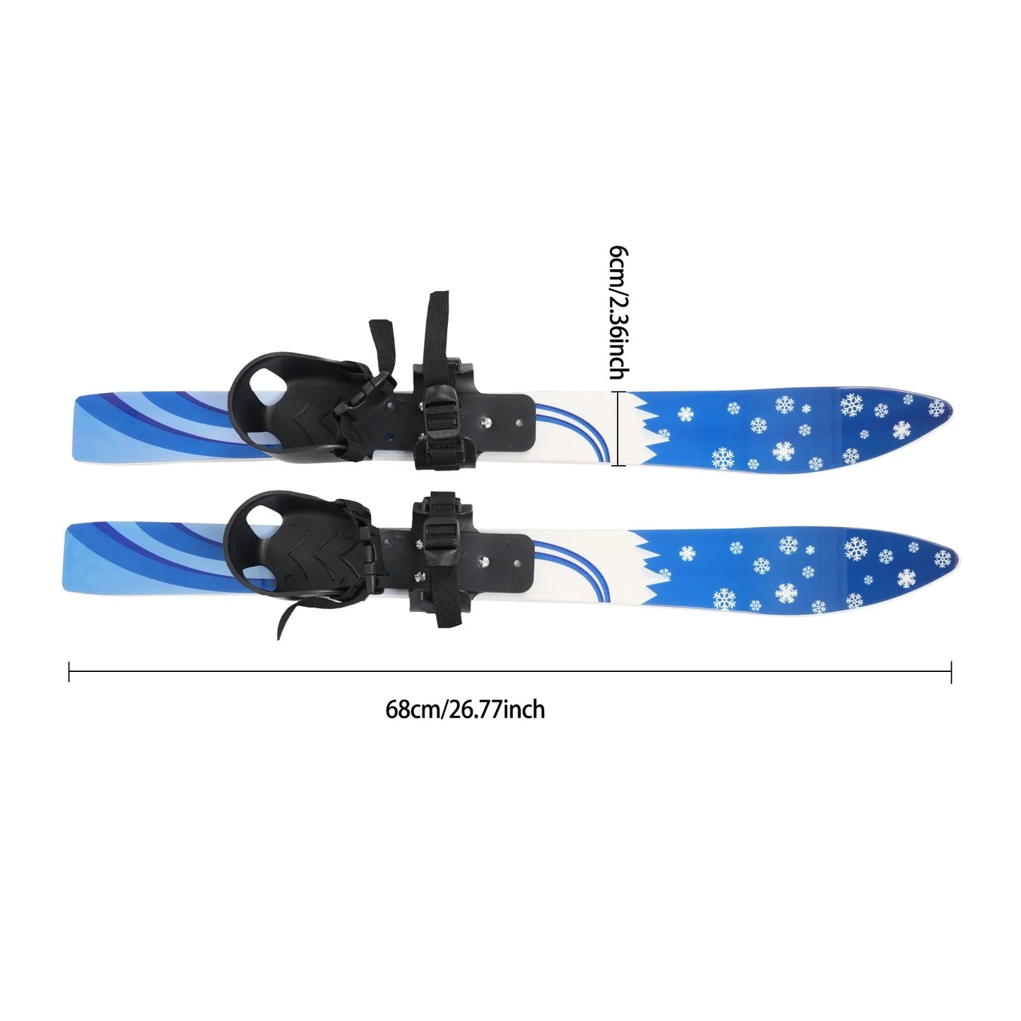 Kids Ski Set With Poles 110 Lbs Load Capacity Adjustable Bindings Ages 2 To 8