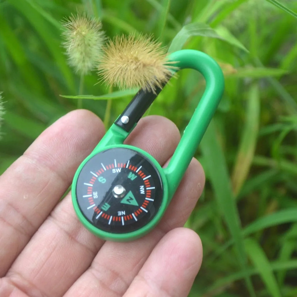 Mini Lightweight Compass With Carabiner Keychain For Camping Survival