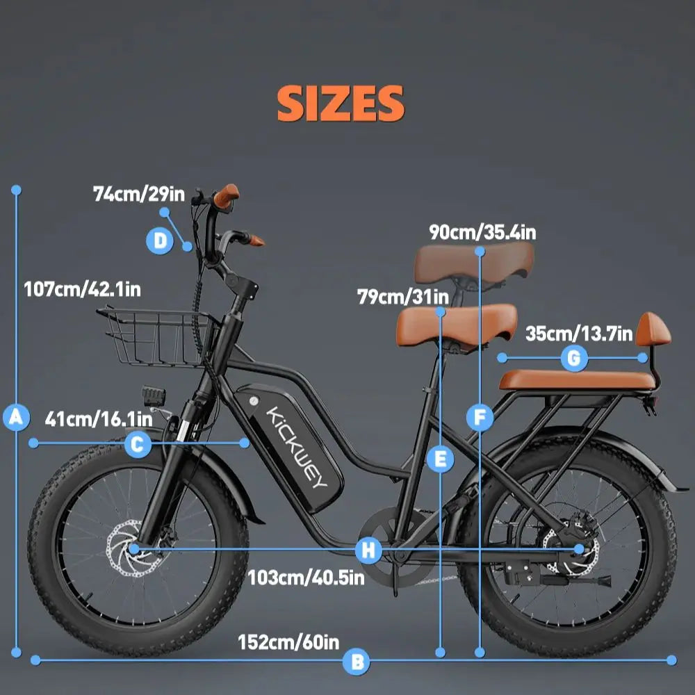 Kickwey Electric Mountain Bike 48V 1500W Removable Battery