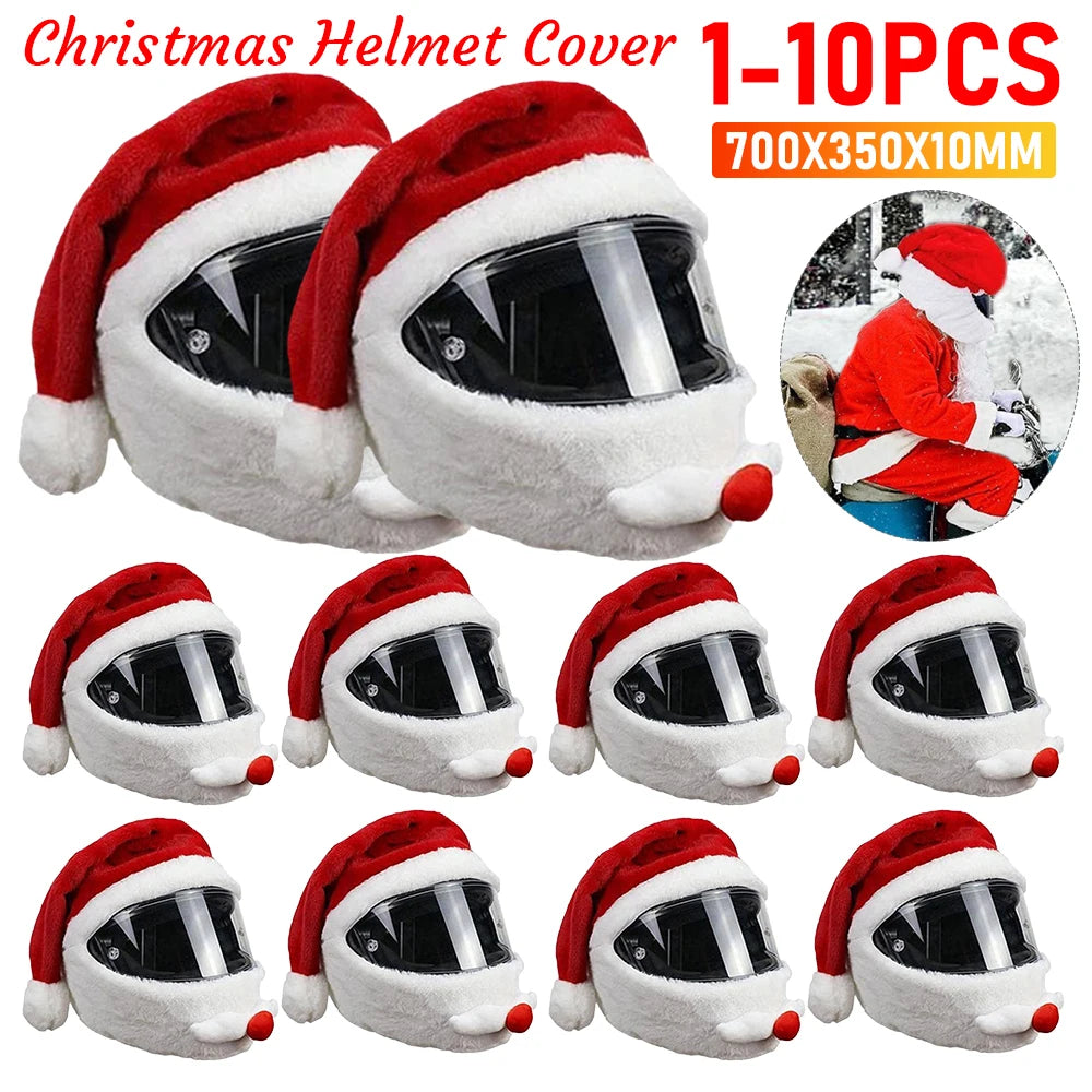Santa Claus Plush Christmas Helmet Cover Full Face Motorcycle Helmets