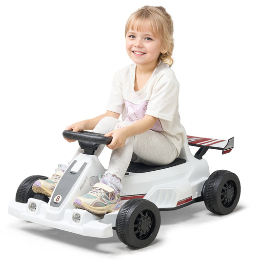 SucceBuy 6V 4.5Ah Electric Pedal Go Kart Portable Outdoor Racing Toys 20000RPM Motor with Headlight & Horn for Kids Boy Gifts