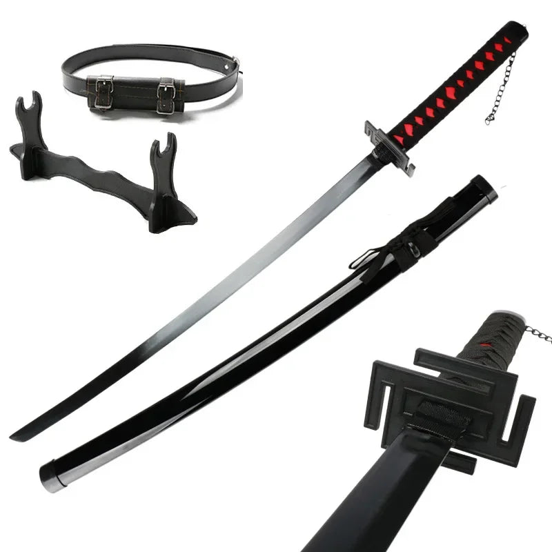 104cm Kurosaki Ichigo Katana Japanese Anime Character Cosplay Weapons Wooden Toy Sword Halloween Props