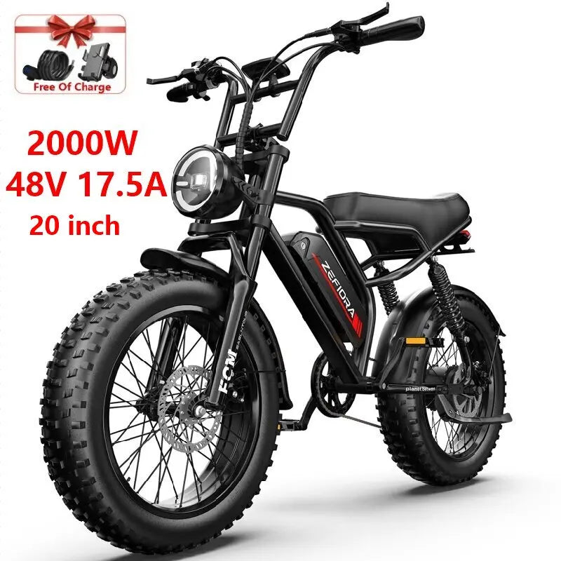 ZEFIORA Electric Fat Bike 1000W 2000W Brushless Motor