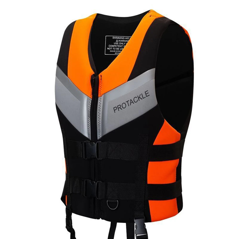 Neoprene Sea Life Jacket Adults Men Buoyancy Drifting Safety Vest Buckle Floating Foam Surfing Sailboard Racing Boats Kayaks