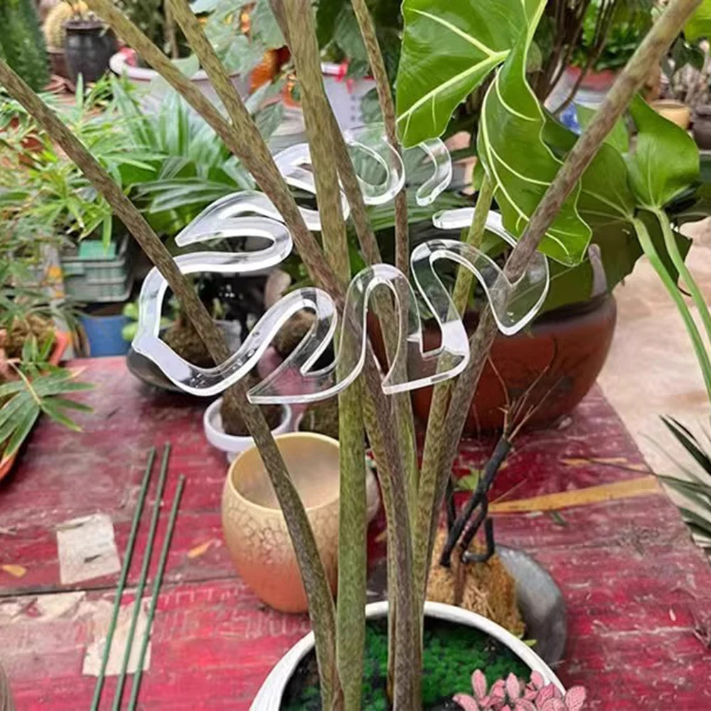 3PCS Monstera Tree Plant Support Turtle Leafs Tropical Landscape Plants Bracket For Home Garden Office Decor